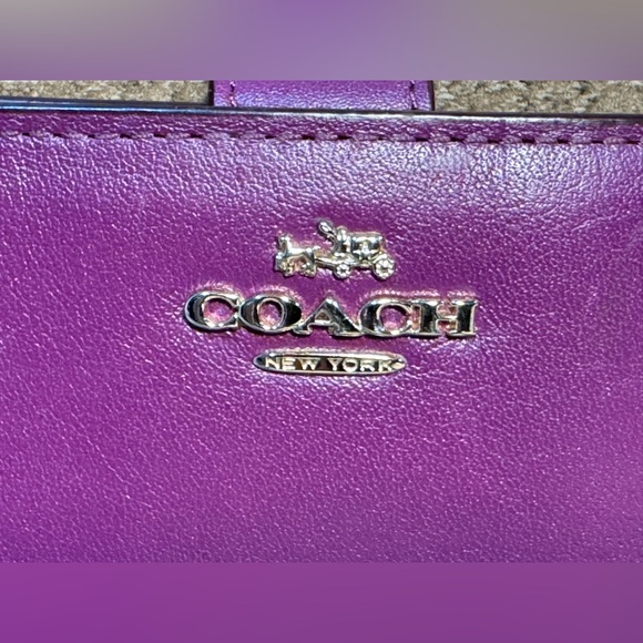 Coach Purple Leather Wallet - Picture 2 of 10